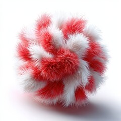 smooth soft 3D, bright red with white fluffy trim