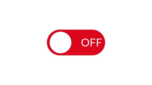 UI control on off switch animation in 4K resolution on white background