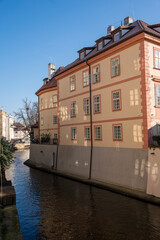 Historic Prague scenery along the Vltava River