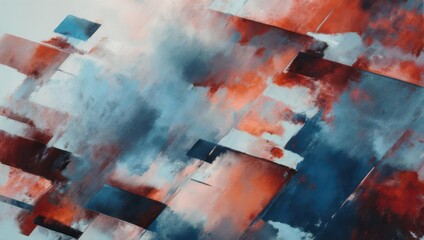 Obraz premium Abstract Watercolor Painting with Dynamic Brushstrokes and Vibrant Colors.