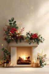 Festive Christmas banner with empty space in the center for text