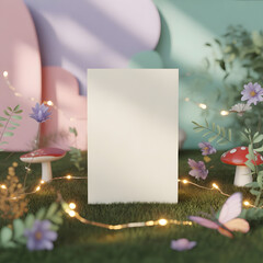 Minimal Elegant 3D Invitation Card Mockup Template