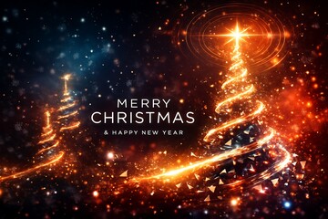 Merry Christmas and Happy New Year. illustration for website banner, social media banner, greeting card, posters, covers