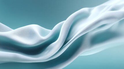 Obraz premium Soft Blue Fabric Flowing Elegantly in a Gentle Breeze Creating a Serene and Calm Atmosphere for Background Use in Design Projects