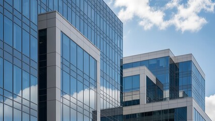 Obraz premium Modern glass building facade background.