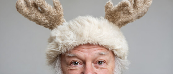 Reindeer antler headband holiday costume cheerful senior winter festive humor