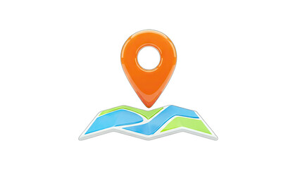 3D Location Pin on Map - Navigation Concept
