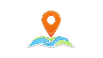 3D Location Pin on Map - Navigation Concept