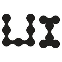 Abstract UI Letter Icons – Interconnected Circular Typography Design