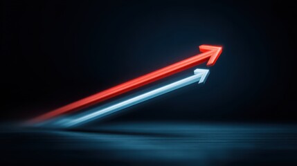 Dynamic abstract illustration of red and blue arrows representing growth, progress, and competition in a modern business environment