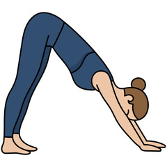 Illustration of Woman in Downward Dog Pose