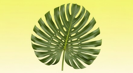 Single large split leaf plant feature isolated against a soft gradient background