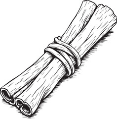 A captivating close-up of cinnamon sticks, tied artfully, showcasing their natural texture and aromatic potential, ideal for culinary projects.