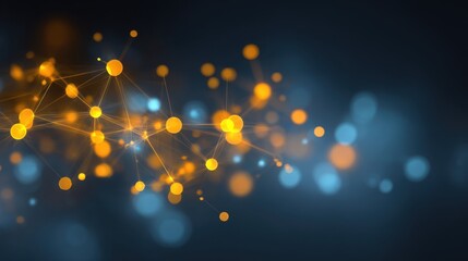 Abstract Digital Background with Glowing Nodes and Connecting Lines for Technology, Science, or Networking Themes