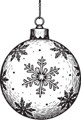 A delicate holiday ornament, etched with intricate snowflake design, swings gently, capturing the essence of the festive winter season.