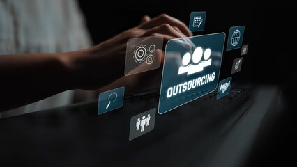 Outsourcing concept showing collaboration, delegation, global workforce, productivity, and task management through remote teams and external service providers Marrow