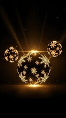 
Glowing Christmas snowflake mouse ornament dark background