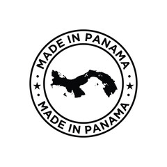 made in panama stamp design template with map
