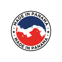 made in panama stamp design template with map