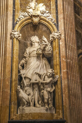 Saint Thecla&rsquo;s cathedral, Tarragona, Spain. Chapel of Saint Thecla, patron saint of Tarragona. Cardinal virtue : Justice