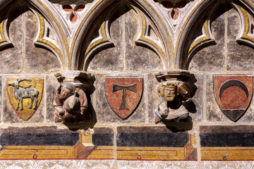 Saint Thecla&rsquo;s cathedral, Tarragona, Spain. Apse chapel of Saint Olegarius. Corbel with effigies