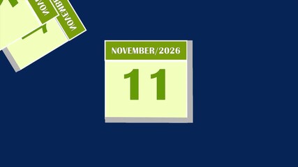  close up of november 1day to 30 days calendar on the table background, planning for business meeting or travel planning concept