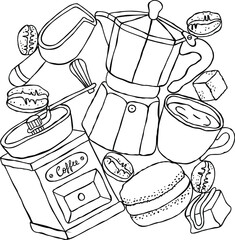 Cozy Morning Illustration for Coloring