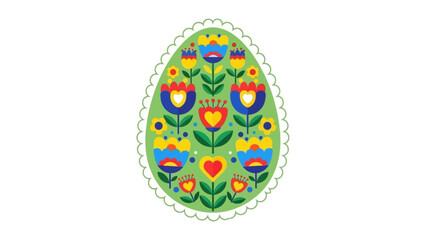 Easter egg with traditional floral pattern
