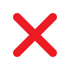 Obraz premium Cross Icon for Close, Cancel and Delete Button in User Interface Design