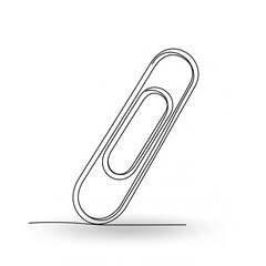 Obraz premium Minimalist continuous line drawing depicts a metal fastener object resting on a surface
