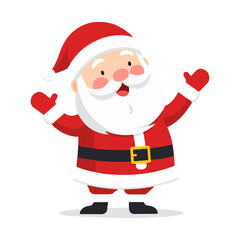 Happy Santa Claus Character Waving Clipart