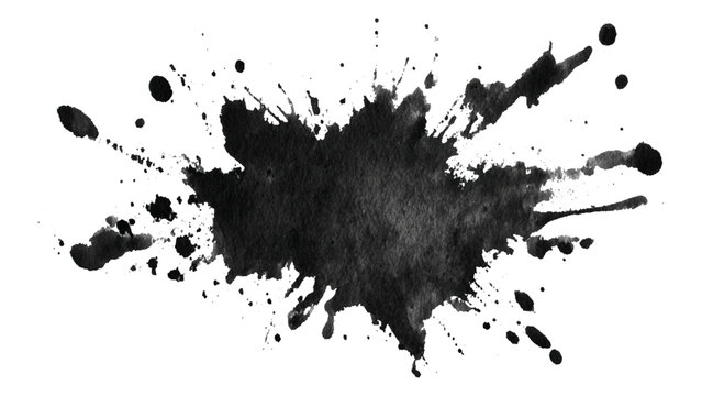 Abstract grunge paint brushstroke texture. scratched dirty ink splatter stains black and white brush stroke artistic vector background design.