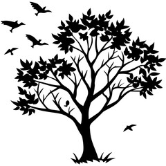 Fototapeta premium tree silhouette vector