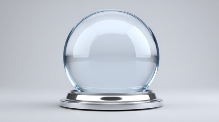Mysterious crystal ball sphere for fortune telling and magic prediction of future. clear glass orb reflects with clarity, transparent and ready for psychic vision