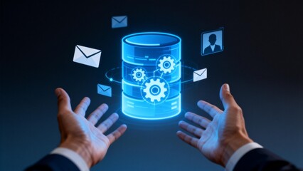 Hands presenting digital data storage