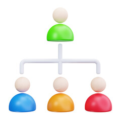 3D Organization Hierarchy Team Structure Icon