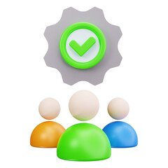 3D Verified Team Approval Success Icon