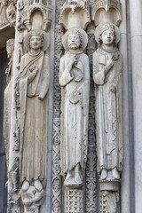 Notre Dame catholic cathedral, Chartres, France. Ambulatory sculptures.