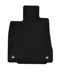 Luxury car floor mats in black fabric