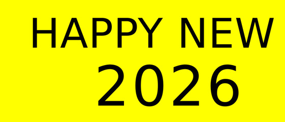 Happy New Year 2026 Poster – Bold Yellow Greeting Design