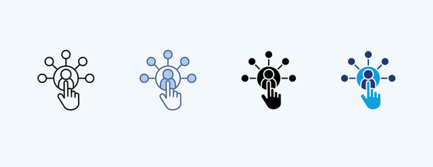 Interaction Multiple Icon Illustration Vector