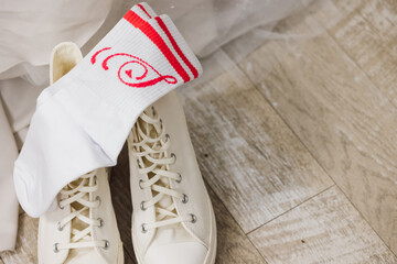 Fototapeta premium Wedding details flowers and shoes