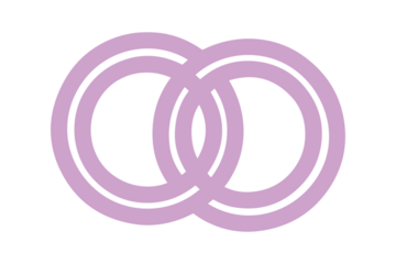 Two Interlocking Purple Rings on Black Background circles connection