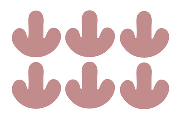 Six Red Downward Pointing Arrow Shapes Arranged in Two Rows on Black Background direction