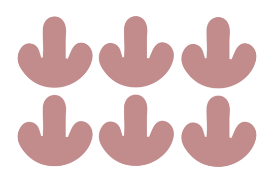 Six Red Downward Pointing Arrow Shapes Arranged in Two Rows on Black Background direction - Powered by Adobe