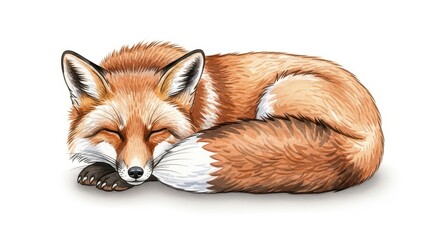 Naklejka premium Mammal resting peacefully curled up with eyes closed