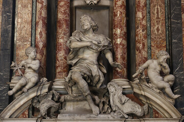 Fototapeta premium Church of Jesus and Mary, Rome, Italy. Sculptures