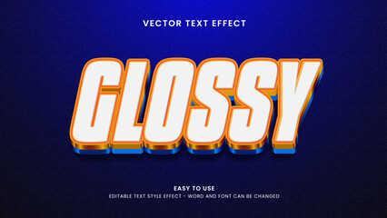 glossy editable text effect 3d vector