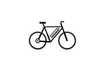 Fototapeta premium Simple vector illustration of an electric bicycle showing the battery pack in the frame