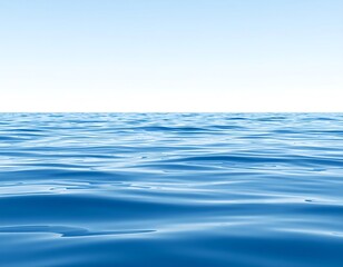 An abstract depiction of the ocean's surface with subtle waves under a gradient sky, evoking calm and serenity
